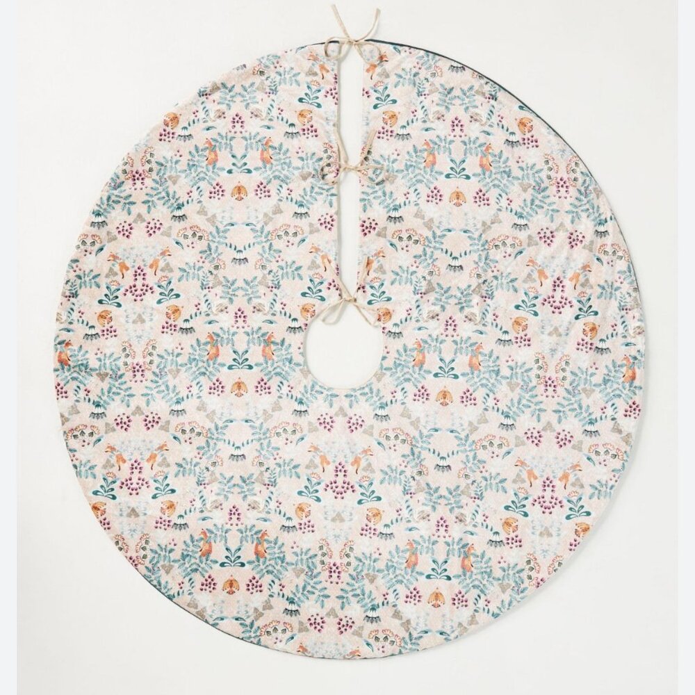 Anthropologie Lya Light‎ Sand  Christmas Tree Skirt NEW WITH TAG